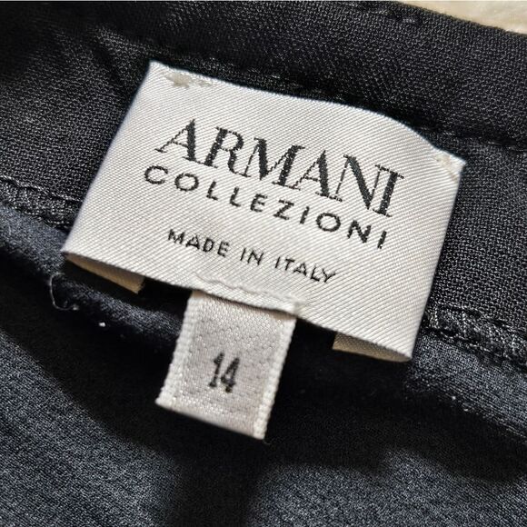 Armani Collezioni Black Wool-Blend Straight Skirt, Size 14 - Picture 2 of 9